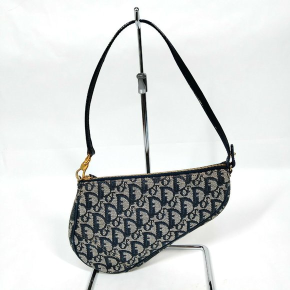 Dior Handbags - 100% Authentic Christian Dior  Blue Canvas Hand Bag
